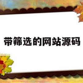 带筛选的网站源码(带筛选的网站源码是什么)