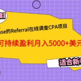 Ysense的Referral在线调查CPA项目，可持续盈利月入5000+美元，适合新手