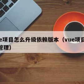 vue项目怎么升级依赖版本（vue项目版本管理）