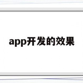 app开发的效果(app开发的主要技术)