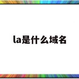 la是什么域名(la是哪个国家的域名)