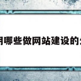 昆明哪些做网站建设的公司(昆明哪些做网站建设的公司比较多)