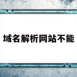 域名解析网站不能(域名解析不成功怎么办)