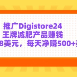 推广Digistore24王牌减肥产品赚钱，每单158美元，每天净赚500+美元