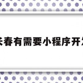 长春有需要小程序开发(长春微信小程序制作公司)