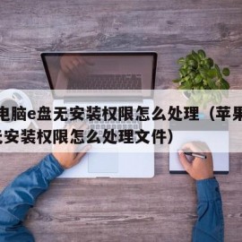 苹果电脑e盘无安装权限怎么处理（苹果电脑e盘无安装权限怎么处理文件）