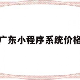 广东小程序系统价格(广东小程序开发公司哪里强)