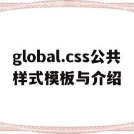 关于global.css公共样式模板与介绍的信息