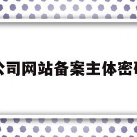 公司网站备案主体密码(公司网站备案主体密码怎么改)