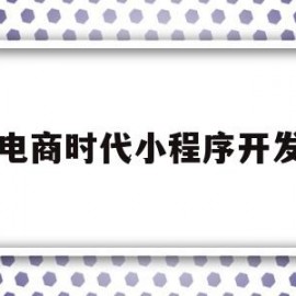 电商时代小程序开发(电商时代小程序开发方案)