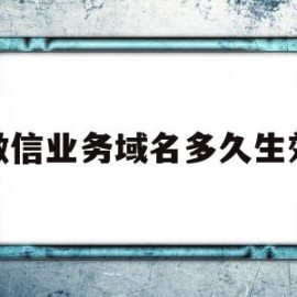 微信业务域名多久生效(微信业务域名多久生效啊)