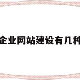 企业网站建设有几种(企业网站建设大体分为两类)