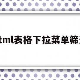 html表格下拉菜单筛选(html select下拉列表)