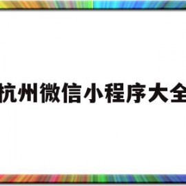 杭州微信小程序大全(杭州小程序制作哪家服务商比较好)