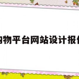 购物平台网站设计报价(购物平台网站设计报价怎么写)