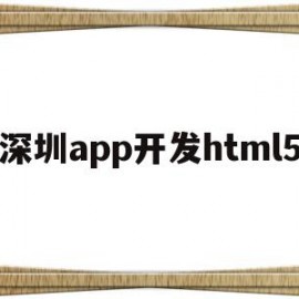 深圳app开发html5(深圳app开发公司都有哪些)