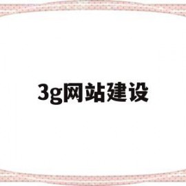 3g网站建设(定制建站网站建设)