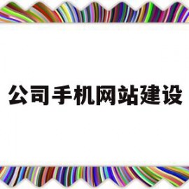 公司手机网站建设(企业手机网站建设开发)