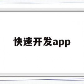 快速开发app(快速开发app小程序)