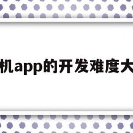 手机app的开发难度大吗(手机app开发需要什么技术)