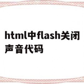 html中flash关闭声音代码的简单介绍