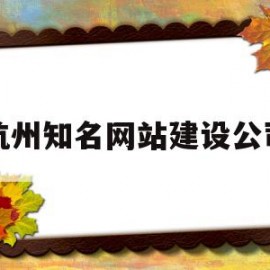 杭州知名网站建设公司(杭州知名网站建设公司排名)