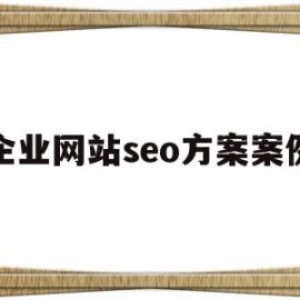 企业网站seo方案案例(企业seo网站优化技术)