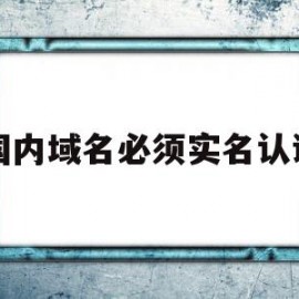 国内域名必须实名认证(域名一定要实名认证才能使用吗)