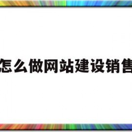 怎么做网站建设销售(怎么做网站建设销售人员)