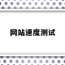 网站速度测试(网站速度测试国外)