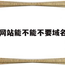 关于网站能不能不要域名的信息