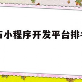 黄石小程序开发平台排名前十(黄石小程序开发平台排名前十有哪些)