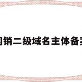 网销二级域名主体备案(二级域名如何备案)