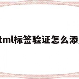 html标签验证怎么添加(html标签验证怎么添加文字内容)