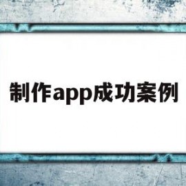 制作app成功案例(app制作流程的三个环节)