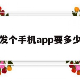 开发个手机app要多少钱(开发一款手机app需要多少钱)