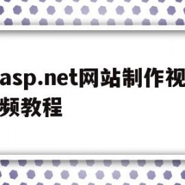 关于asp.net网站制作视频教程的信息