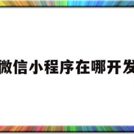 微信小程序在哪开发(微信小程序的开发步骤流程)