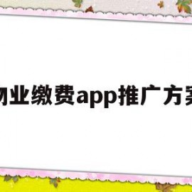 物业缴费app推广方案(物业app推广方案怎么做)