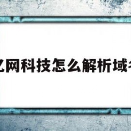 亿网科技怎么解析域名(亿网互联广州网络科技有限公司)