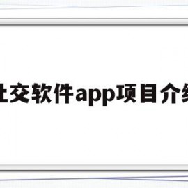 社交软件app项目介绍(社交软件app项目介绍模板)