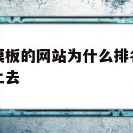 套模板的网站为什么排名做不上去(套模板的网站为什么排名做不上去了)