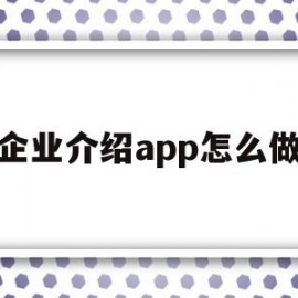 企业介绍app怎么做(企业介绍app怎么做好)