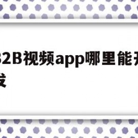 关于B2B视频app哪里能开发的信息