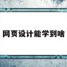 网页设计能学到啥(网页设计能学到啥东西)