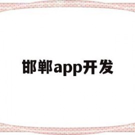 邯郸app开发(邯郸制作小程序的公司)