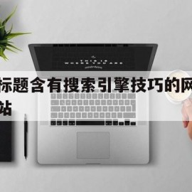 标题含有搜索引擎技巧的网站(标题搜索引擎能查到你的新网站的关键在于什么)