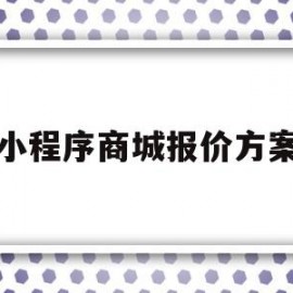 小程序商城报价方案(小程序商城报价方案怎么做)