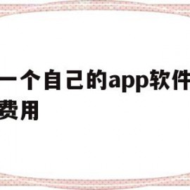 做一个自己的app软件多少费用(自己制作一个app软件需要多少钱)