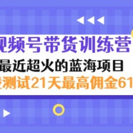 外面收899【视频号带货训练营】最近超火：实测21天最高佣金61W